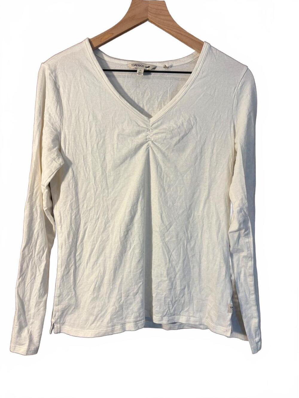 Toad&Co white long sleeve V-neck top - Woman’s Medium